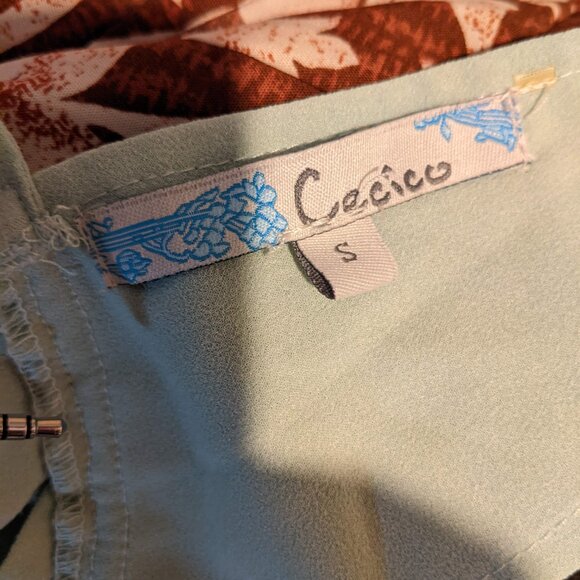 Cecico Mint Green Embroidered Cutout Tank Top – Size S - Picture 14 of 14